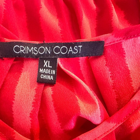 Red Striped Adjustable Sleeveless Dress with Pockets Size XL - Picture 8 of 9